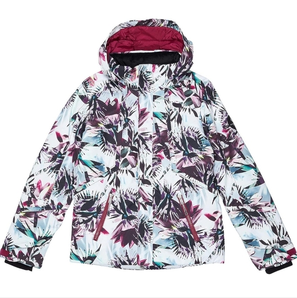 Obermeyer Taja Print Insulated Winter Ski Jacket Girl's Size L 14/16